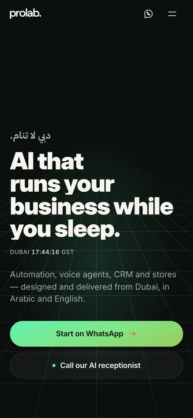 prolab.it.com, this AI-powered website, mobile