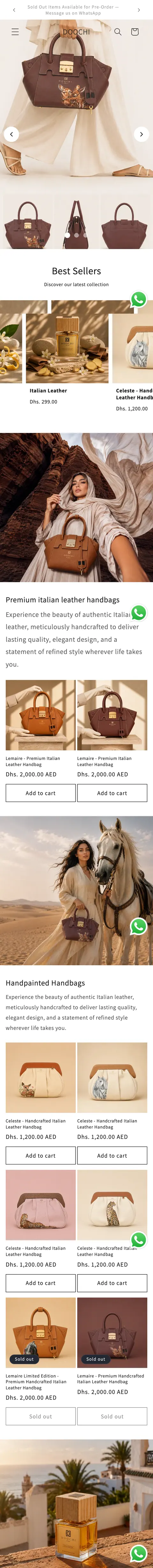 DOOCHI on an iPhone: the live site at doochi.ae