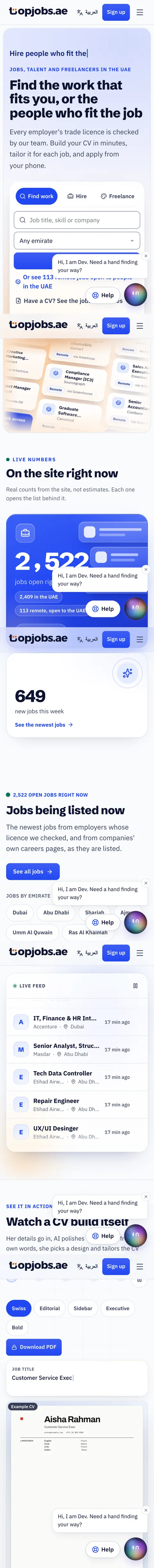 topjobs.ae on an iPhone: the live site at topjobs.ae